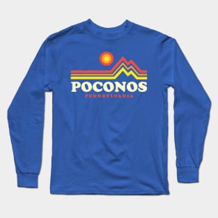 Pocono Mountains Retro Pennsylvania Long Sleeve T-Shirt